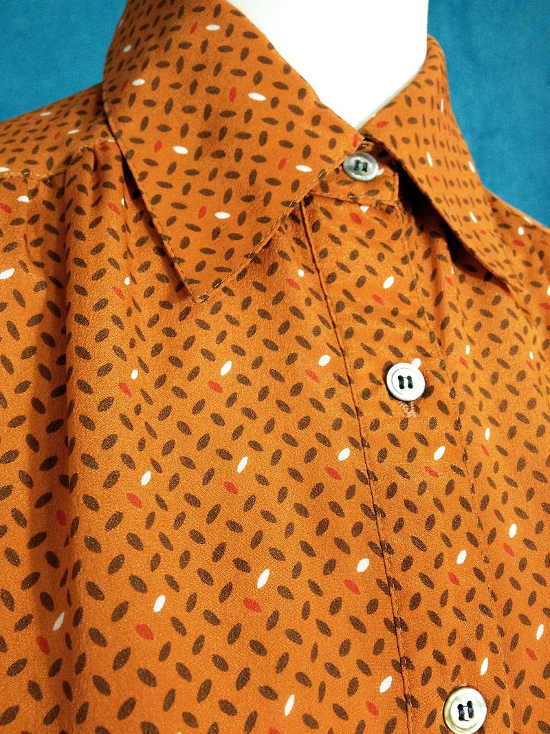 ピンポンヴィンテージ[ヴィンテージシャツ/オレンジトーテムヴィンテージシャツ]海外バックVINTAGE - シャツ・ブラウス - その他の素材 オレンジ