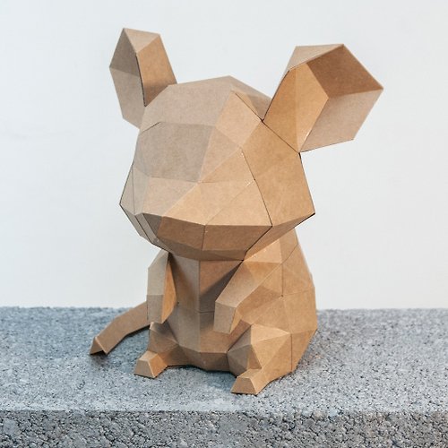問創 Ask Creative 問創設計DIY手作3D紙模型 禮物 擺飾小動物系列 -機靈大耳鼠