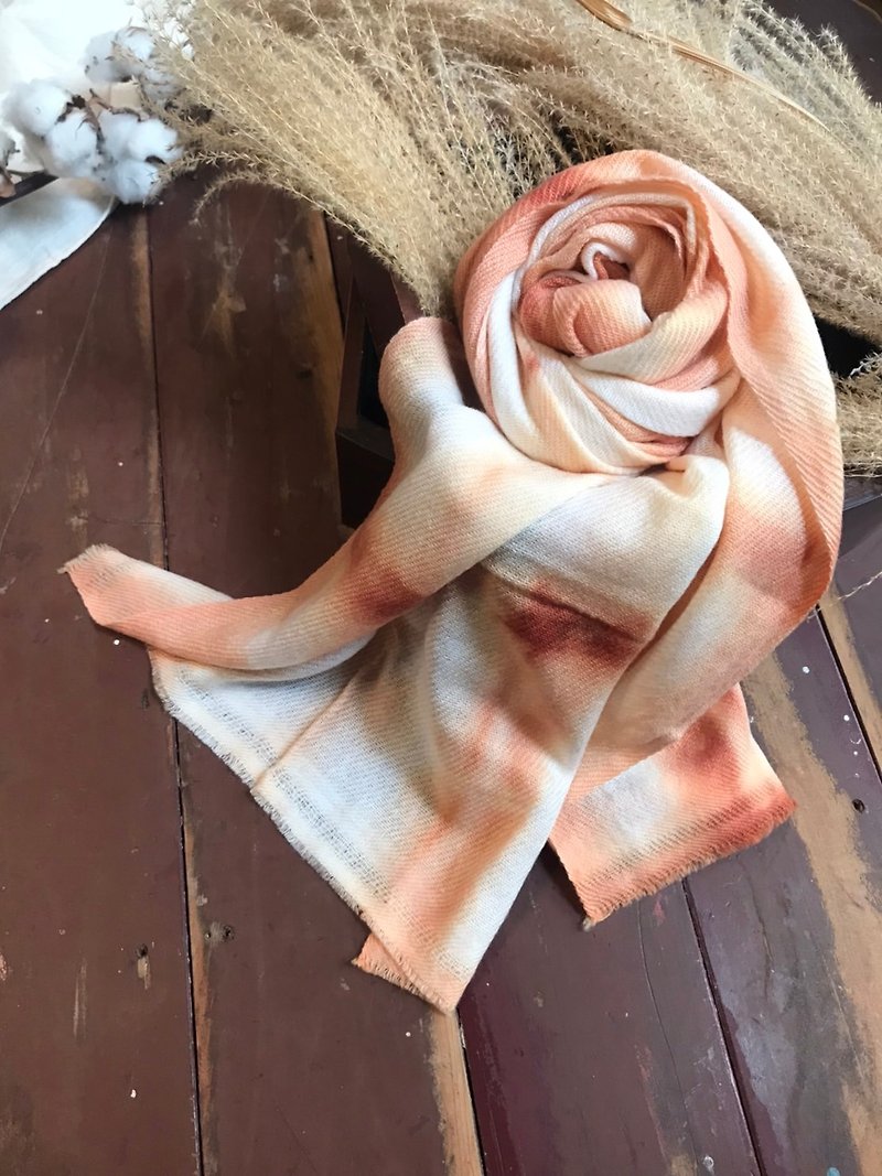 Plant-dyed cashmere cashmere scarf-red brick