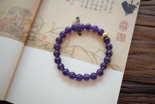 Angel's tears 天使之淚 Jewelry Design 8mm天然原礦紫水晶 古法銀配飾 設計單圈手串手持mf