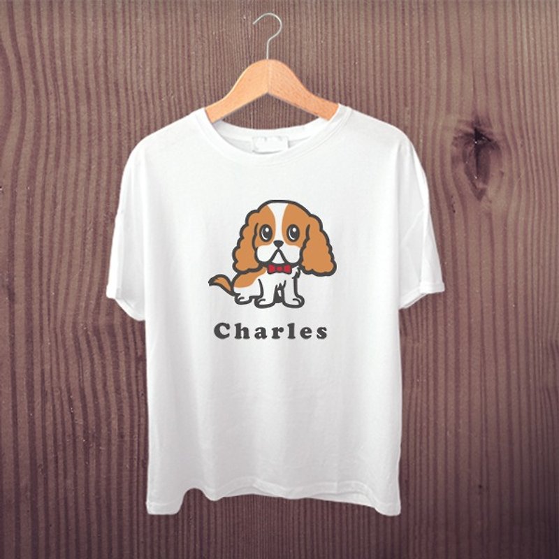 查理士王小獵犬反光衣 寵物親子裝(男女T) - T 恤 - 棉．麻 