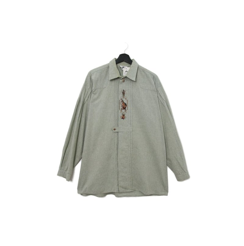 Back to Green- 巴伐利亞歐式襯衫  刺繡 獵人 vintage b-39 - 男襯衫/休閒襯衫 - 棉．麻 