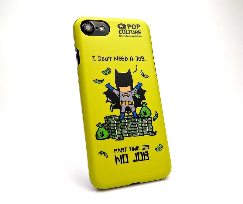 iPhone SE2/7/8 Plus /XS/X Case Pop Culture Parody Bat-man No Job Phone Cover - Phone Cases - Plastic Yellow