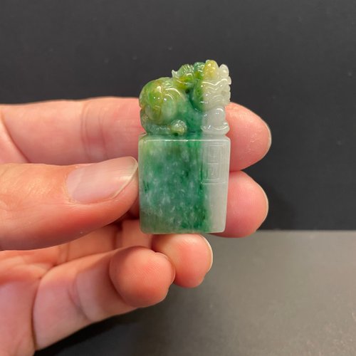 元元圓滾滾 水晶手鍊 瀚玉珠寶 天然翡翠 老三彩貔貅印章 緬甸玉印章 開運印章 招財