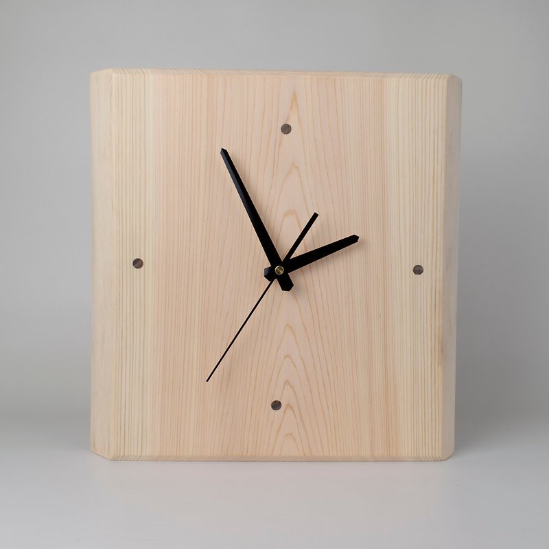 Japan Elm Japan Hinoki Wood Clock Solid Wood Natural Shape Clock - นาฬิกา - ไม้ 
