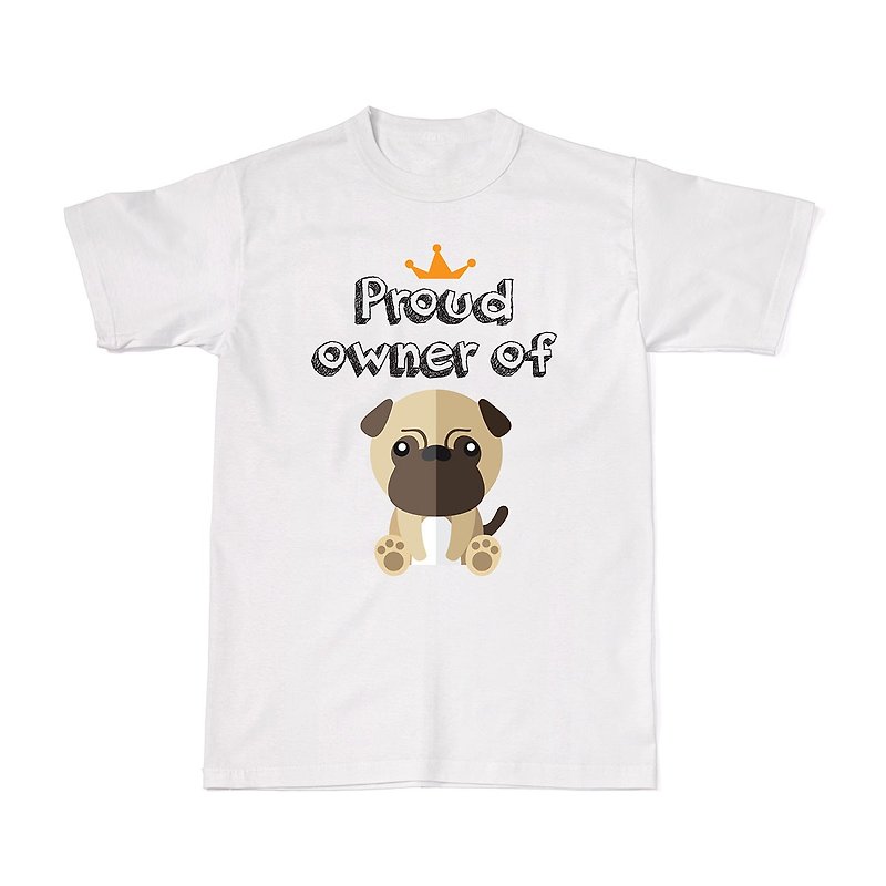 Proud Dog Owners Tees - Pug - T 恤 - 棉．麻 白色