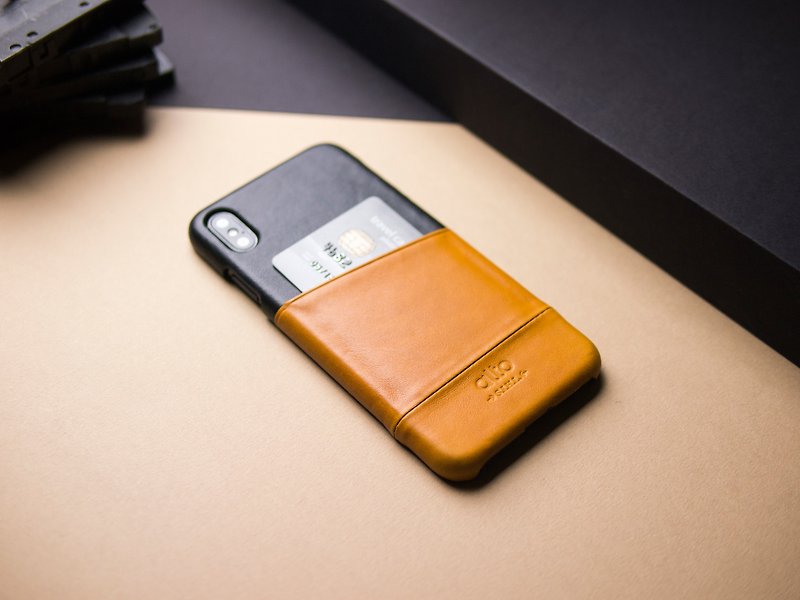 Alto iPhone Metro Leather Case – Caramel/Raven - Phone Cases - Genuine Leather Orange