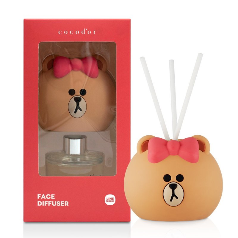 cocodor-BROWN & FRIENDS shaped diffuser bottle 50ml-Xiongmei-berry ice tea - น้ำหอม - แก้ว สีนำ้ตาล