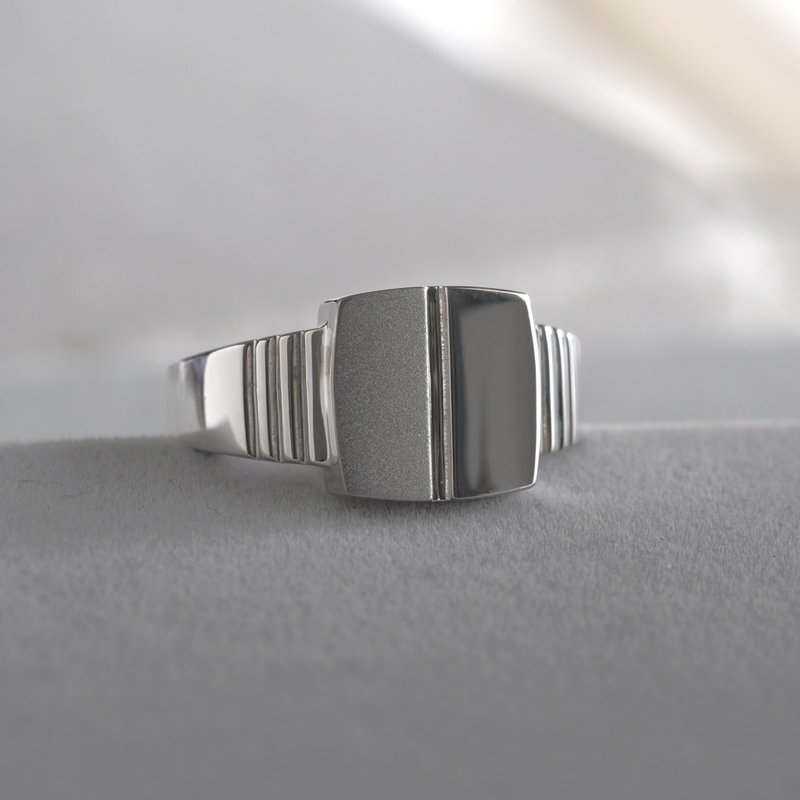 ljós og skuggi ring　Lサイズ ユニセックス シグネットリング　シルバーリング - 戒指 - 其他金屬 銀色