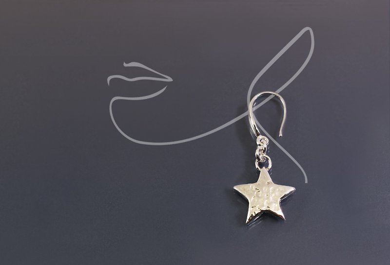 圖像系列-星星925銀耳環(單支/一對) - 耳環/耳夾 - 純銀 金色