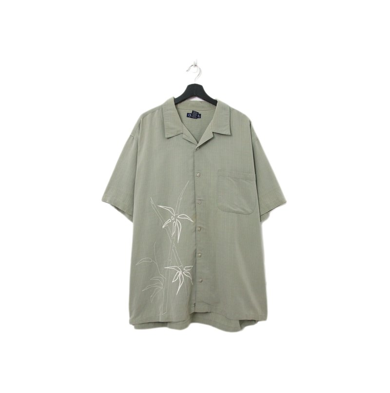 Back to Green-夏威夷襯衫 輕重竹子 刺繡 ht-14/vintage shirts - 男襯衫/休閒襯衫 - 棉．麻 