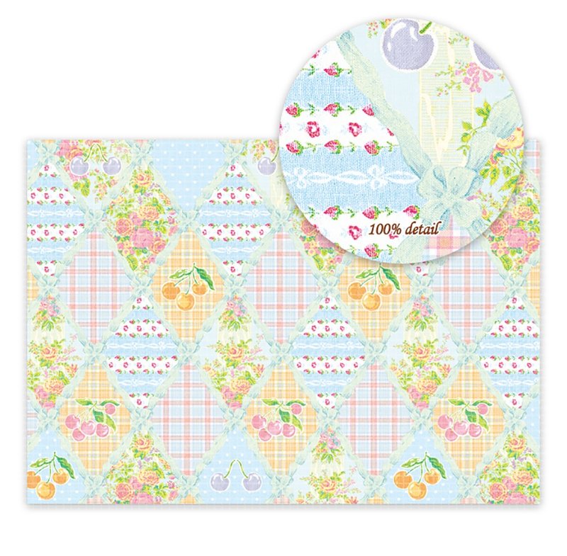 Spring cherry blue Wrapping Paper / Scrapbook Paper / 25sheet A4size - 其他 - 紙 