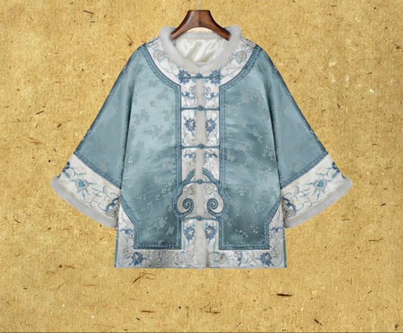 Shuhe New Chinese Retro Xiangyunsha Cotton Jacket - Women's Tops - Silk Blue