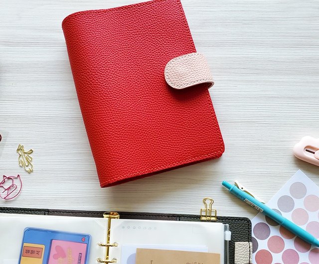 システム手帳 2026 A5システム手帳 A5 手帳 合成皮革 6穴リング 手作の