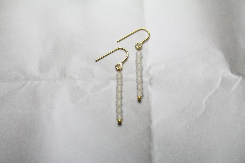 // Fine series of frosted small pointed earrings // ve98 - Earrings & Clip-ons - Plastic White