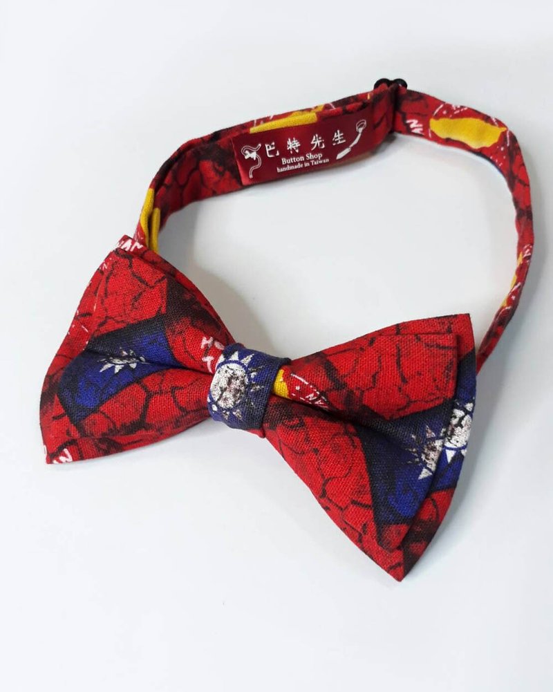 Taiwan flag Taiwan bow tie - หูกระต่าย/ผ้าพันคอผู้ชาย - ผ้าฝ้าย/ผ้าลินิน สีแดง