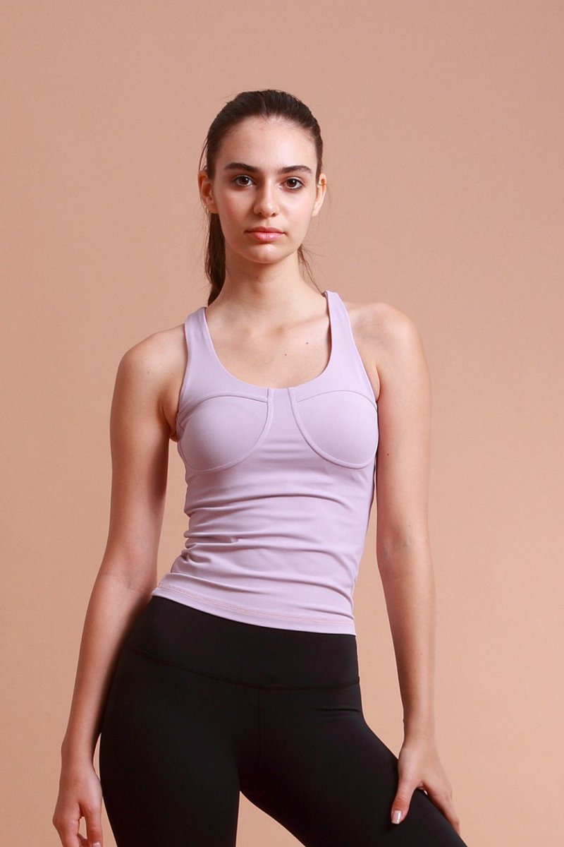 【換季特惠】#1175馬甲造型款寬肩帶上衣 吸溼排汗-晨曦粉 - 瑜珈服/瑜珈褲 - 聚酯纖維 粉紅色