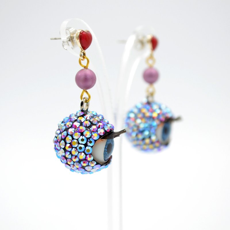 Symphony red crystal eye earrings Swarovski Swarovski crystals - Earrings & Clip-ons - Crystal Brown