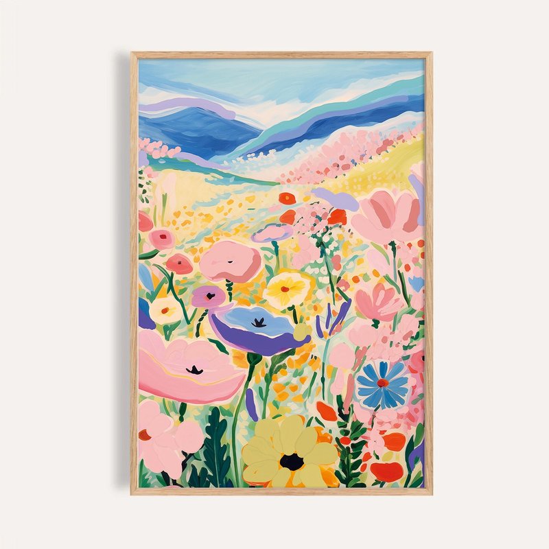 野花山谷 Blossom Valley / 當代花卉風景插畫 - 海報/掛畫/掛布 - 紙 