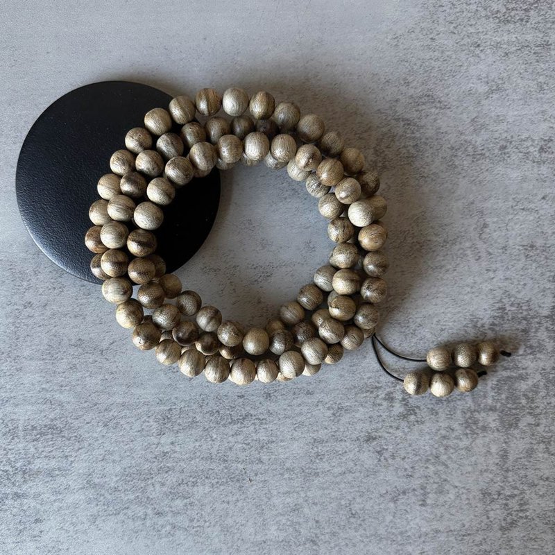 【圓珠款】野生坤甸沉香多圈手串108顆6-10mm 贈玻璃罐+養珠粉3g - 手鍊/手環 - 木頭 