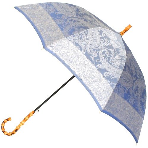 MakitaShoten SINCE1866 【晴雨兩用 抗UV雨傘 直立傘】kirie 佩斯利 藍色