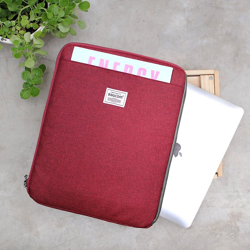 Multi-layered easy to use bag (13.5 notebook OK) hemp red _100443 - กระเป๋าแล็ปท็อป - วัสดุกันนำ้ สีแดง