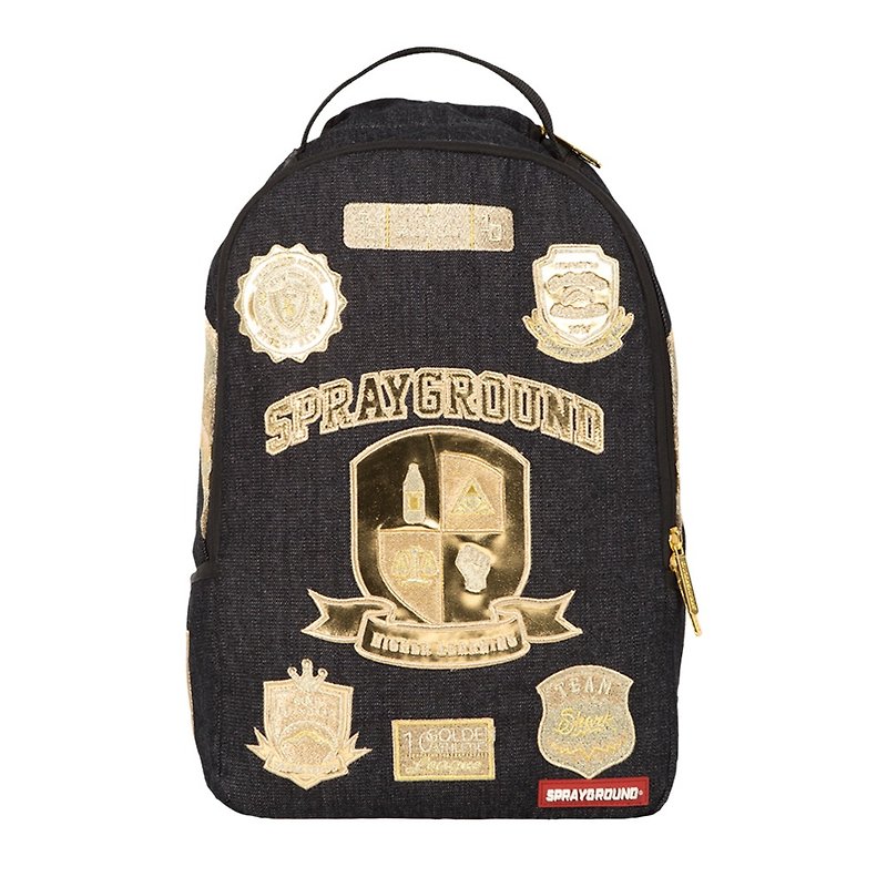 【SPRAYGROUND】 DLX series Ivy League Ivy League trend after the backpack - Backpacks - Other Materials Black