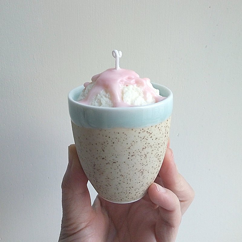 アイスクリームアイスクリームシェイプ|フレグランスエッセンシャルオイルナチュラルソイキャンドルストロベリーアップルフルーツデザート - キャンドル・燭台 - 蝋 ピンク