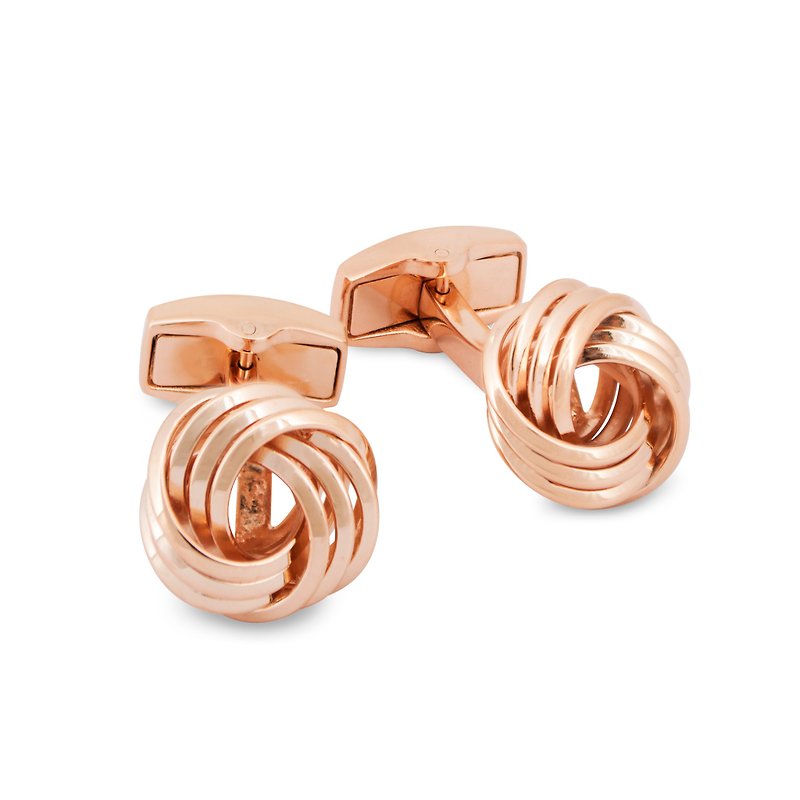Wire Knot Cufflinks in Rose Gold - กระดุมข้อมือ - โลหะ สีทอง