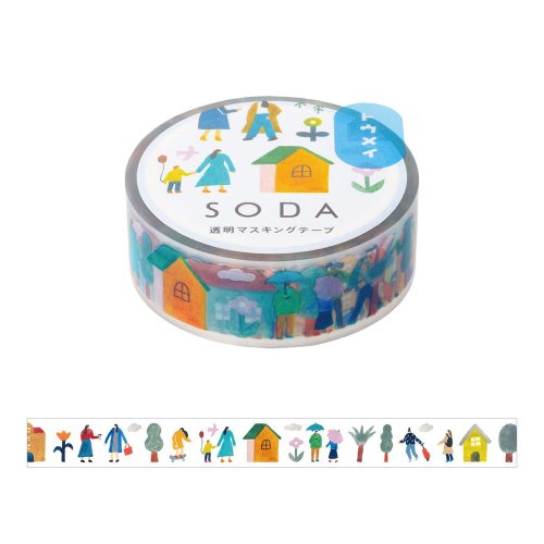King Jim 臺灣總代理 【HITOTOKI 】SODA 透明PET卷狀膠帶 15MM 生活(東出桂奈設計款)