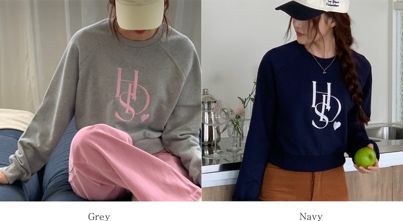 HADDE LOGO CROP sweatshirts (2 colors) - 女上衣/長袖上衣 - 棉．麻 