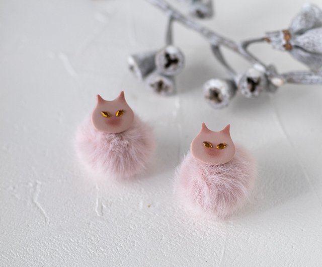 猫とpompomのピアス/イヤリング/ さくら - ショップ 地下3階 ピアス