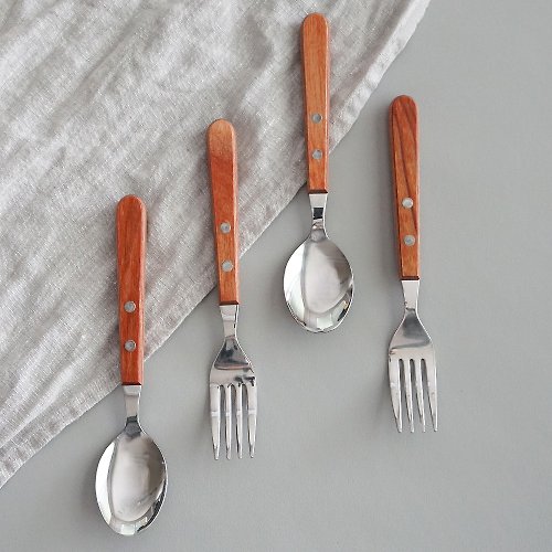padou Packer Wood Cutlery M Spoon Fork Stainless dishwasher Gift Outdoor Camp Japan