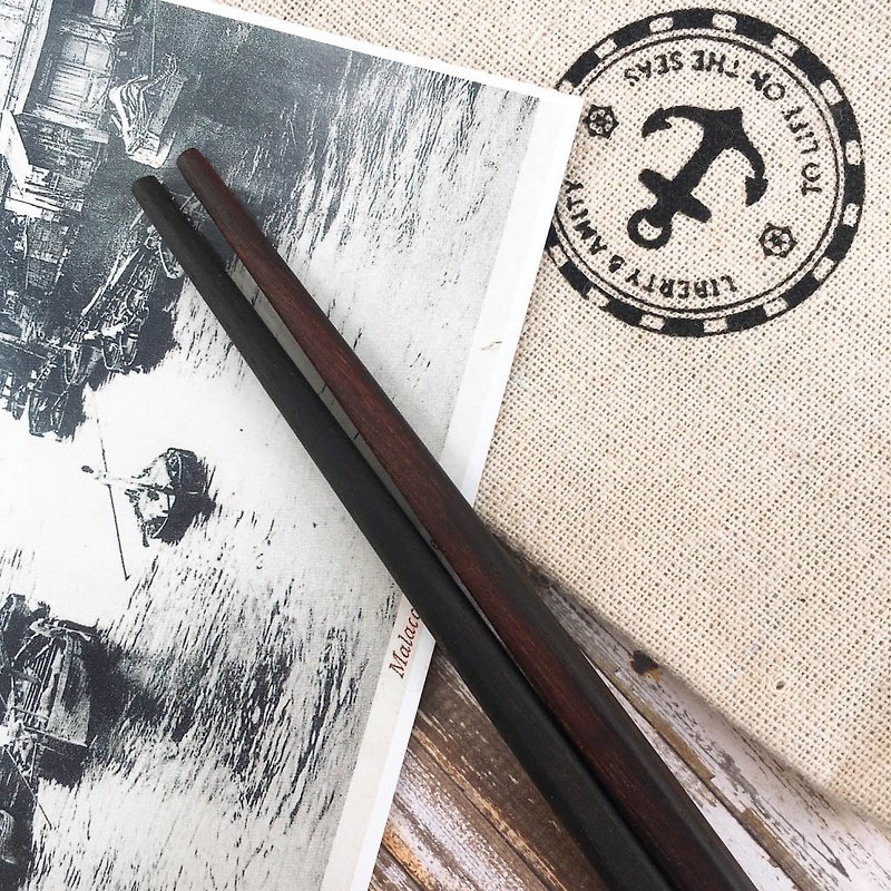 台式復古手工木筷-新幾內亞黑檀 - 筷子/筷架 - 木頭 黑色