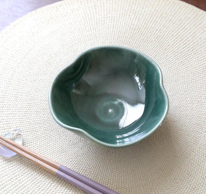 藍織部の三つ葉小鉢 - 碗 - 陶 綠色