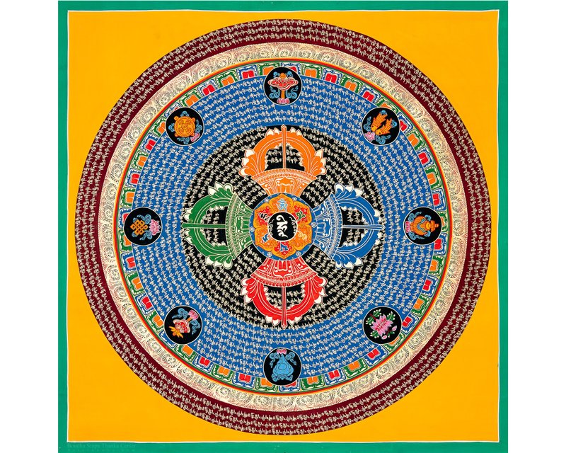 祝福咒語曼荼羅 內心平靜的靈性裝飾 - 壁貼/牆壁裝飾 - 其他材質 多色