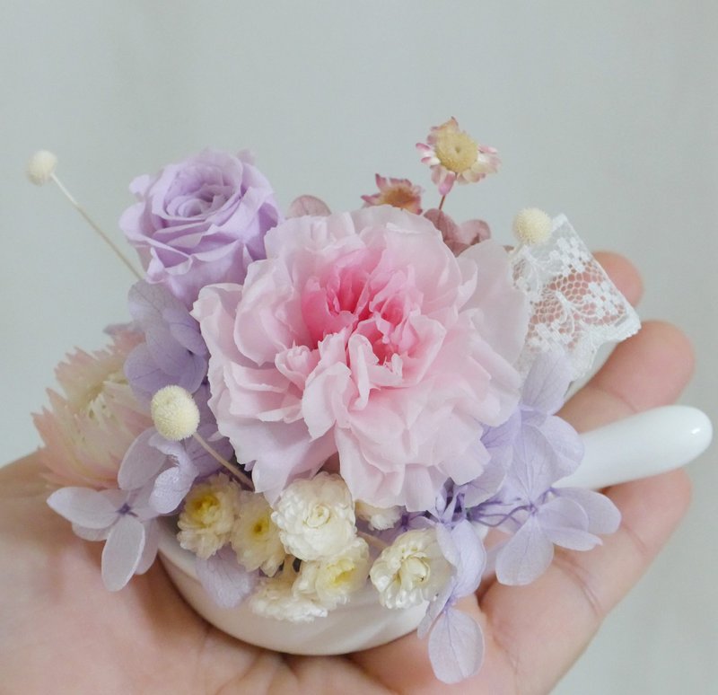 Spend time together Moran purple carnation wedding bouquet eternal dried flowers Valentine's Day Mother's Day birthday - ช่อดอกไม้แห้ง - พืช/ดอกไม้ สึชมพู