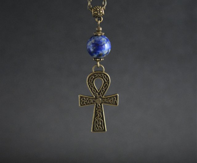 lapis lazuli ankh pendant