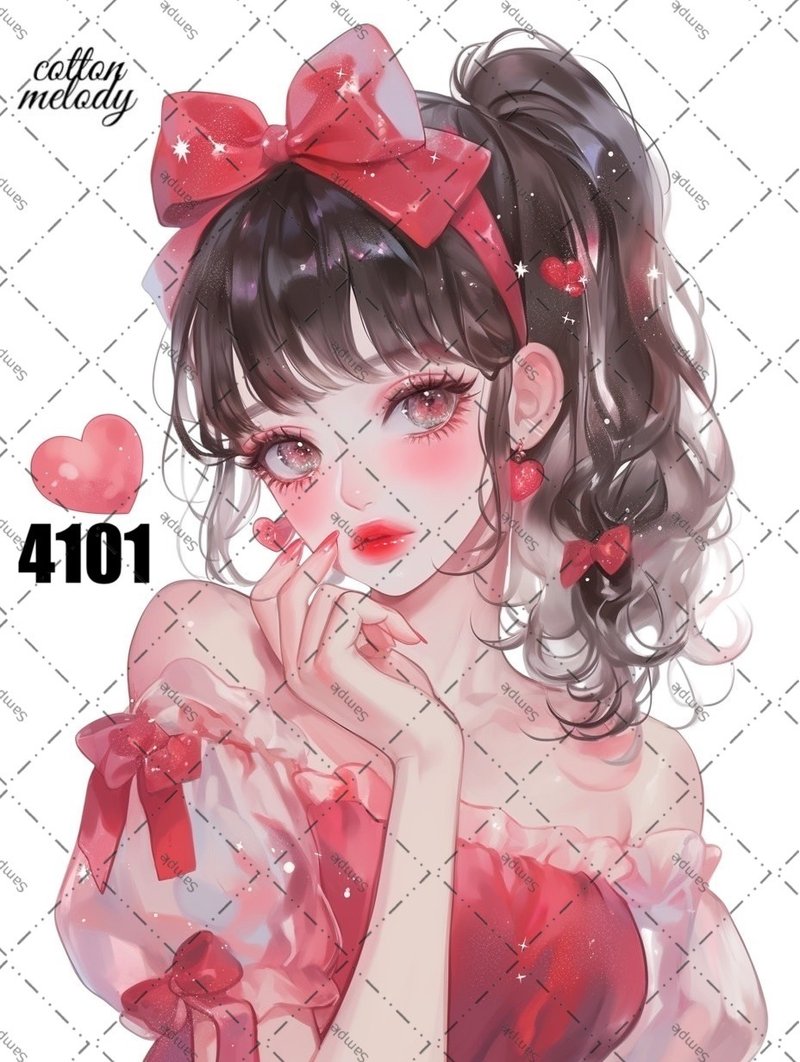 original sticker no.4101 人物ステッカー オリジナルステッカー オリジナル人物ステッカー 装飾ステッカー cotton melody - 貼紙 - 紙 