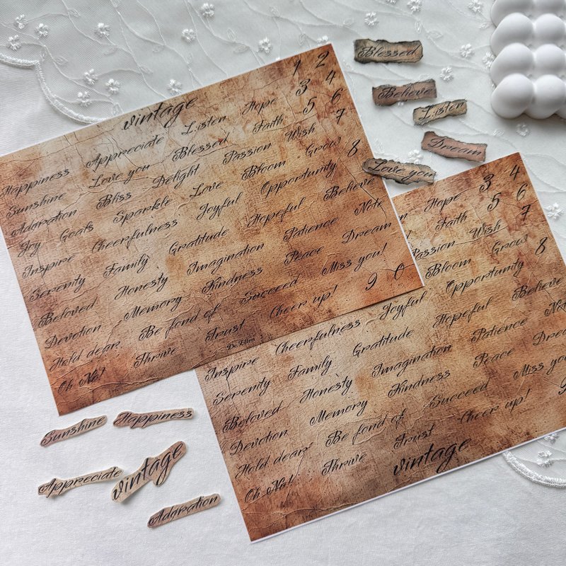 A289 - vintage lettering - 貼紙 - 紙 