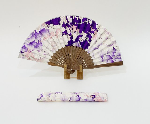 Kitsune Spun Silk Fan Czarny Dziewięcioogonowy Lis Kami