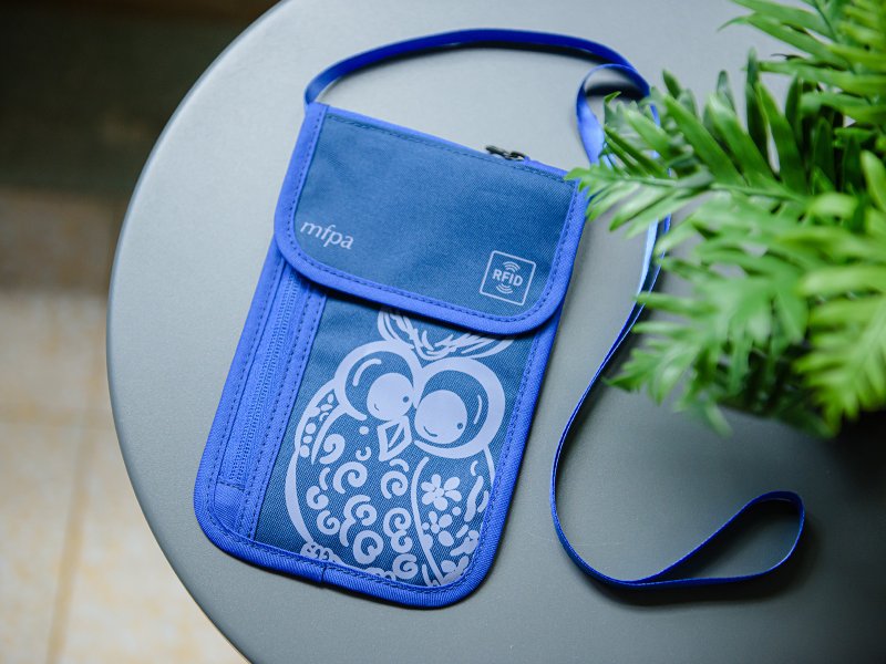 Owl RFID anti-theft accompanying bag - Messenger Bags & Sling Bags - Polyester Blue