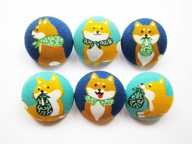 Cloth button knitting and sewing handmade materials Chai Shiba Inu DIY materials - เย็บปัก/ถักทอ/ใยขนแกะ - ผ้าฝ้าย/ผ้าลินิน หลากหลายสี