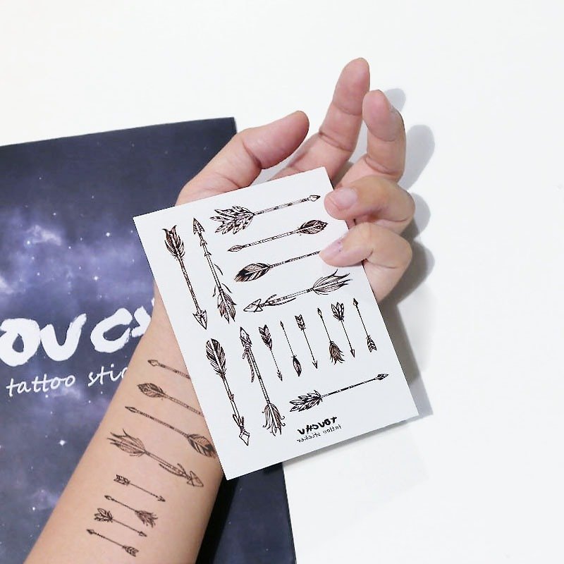 TU Tattoo Sticker - Retro arrow / Tattoo / waterproof Tattoo / original / Tattoo Sticker - สติ๊กเกอร์แทททู - กระดาษ หลากหลายสี