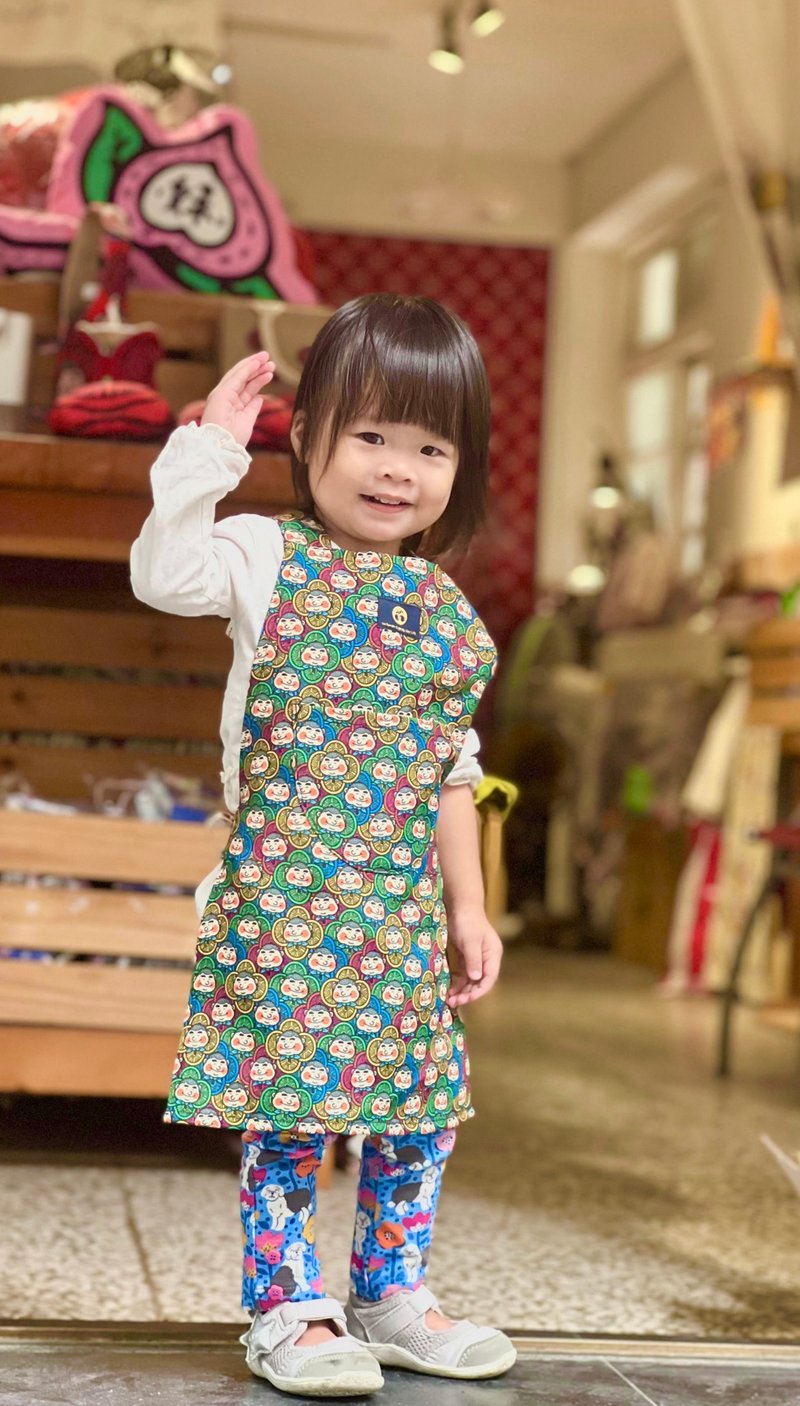 Yin Yin classic original print children's apron painting skirt mother-daughter clothing home wine - Aprons - Other Materials 