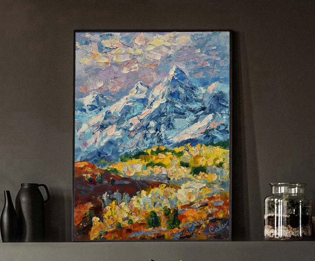 山の絵画風景オリジナルアートアメリカアートワークオイル