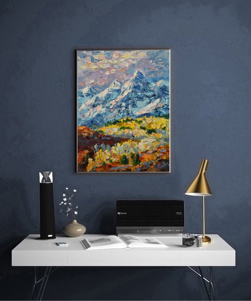 #油絵　#風景画　#山　一点もの　キャンバス　#ロッキー山脈 油絵 #風景画 #山 一点もの キャンバス #ロッキー山脈 油絵