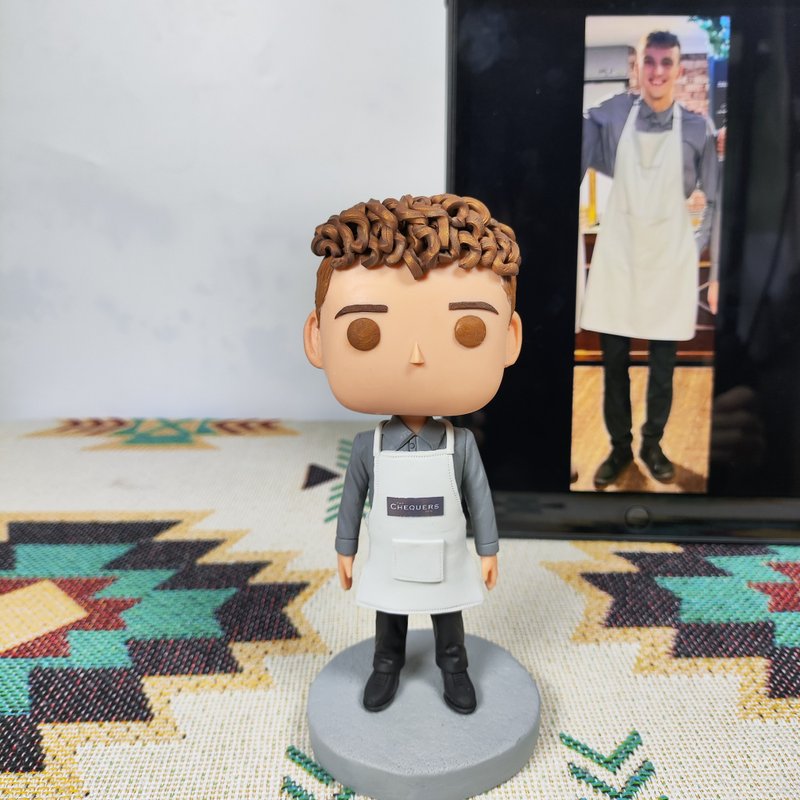 Handmade custom-made American Funko Pop self-portrait doll boyfriend and husband birthday gift - ตุ๊กตา - ดินเหนียว หลากหลายสี