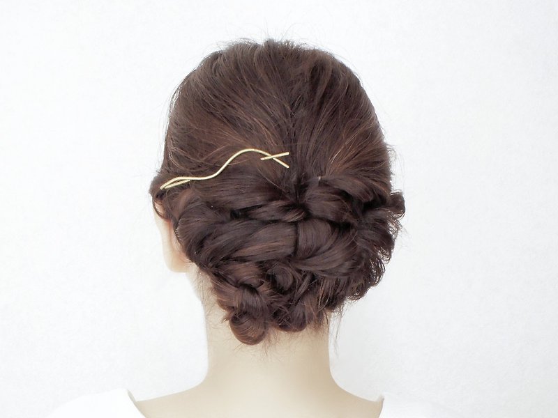 Hair clip　Hair accessories　(i) - Hair Accessories - Copper & Brass Gold