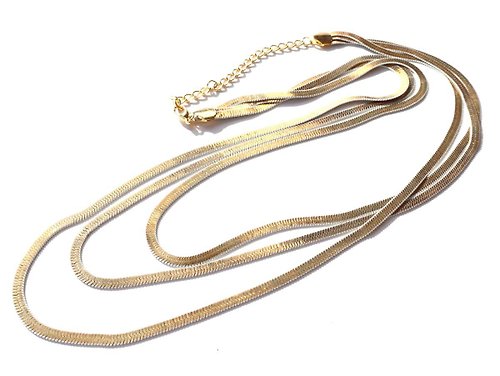 panic-art-market 80s vintage gold flat chain long necklace